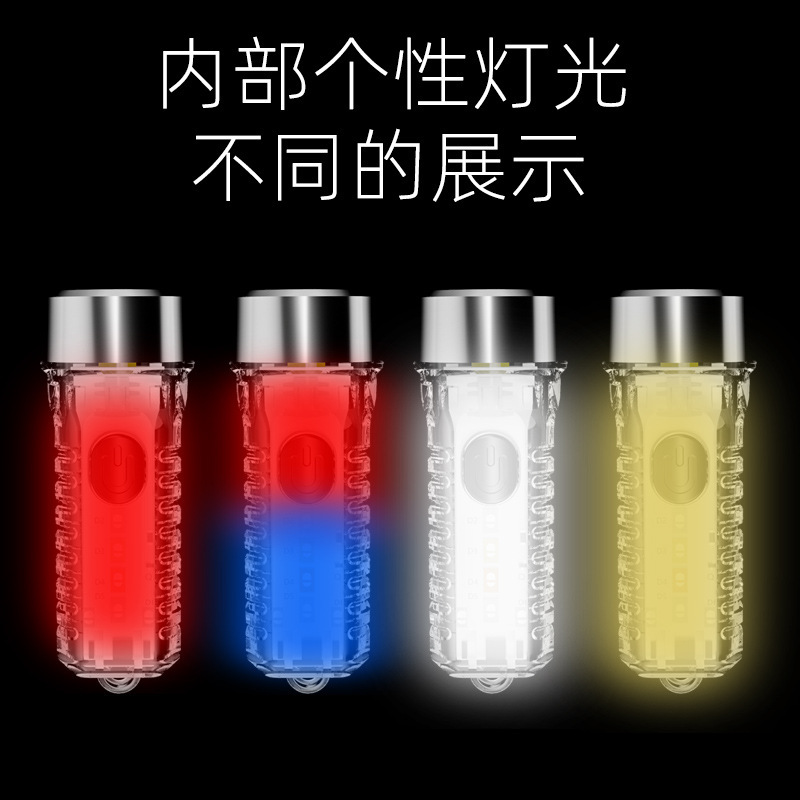 Mini linterna transfronteriza nueva lámpara de llavero USB al aire libre doméstica luz nocturna portátil mini linterna de luz fuerte