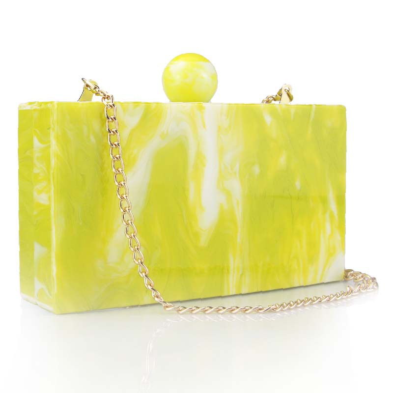 330g Weight Cotton Lining Material Clasp Frame Closure Type Chain Strap Type Shoulder Bag, Clutch Bag, Evening Bag Bags Type Party Occasion Acrylic Material Marble Pattern All Seasons Season Women's Gender Vintage Style Style Square Shape Sky Blue, White, Yellow Color Sky Blue White Yellow Arylic Marble Square Evening Bags 13