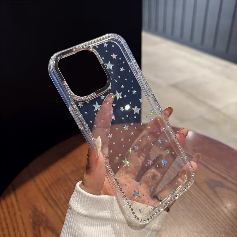 iPhone17Promax対応 星型キラキラダイヤモンド携帯ケース Apple16 シンプルで高級感のある15 軽量ラグジュアリーダイヤモンドケース|undefined