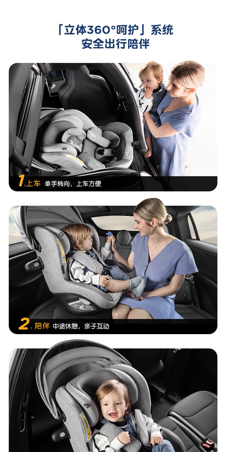 Joie Kids Safety Seat Adac Car Car for 0-4 Years Old 360 Rotating Gyro Warrior Pro