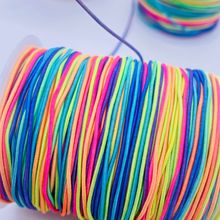 厂家批发 DIY饰品 弹力线 七彩包芯 弹力绳 手工艺品 五彩佛珠线
