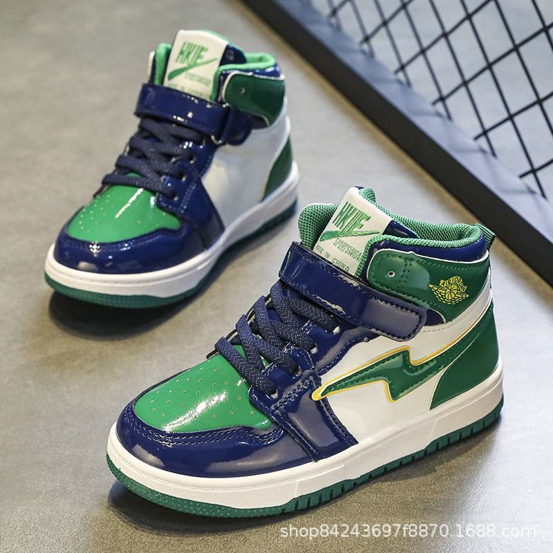 Zapatillas para niños primavera y otoño niños y niñas zapatos de tablero superior medio-alto medio y grande