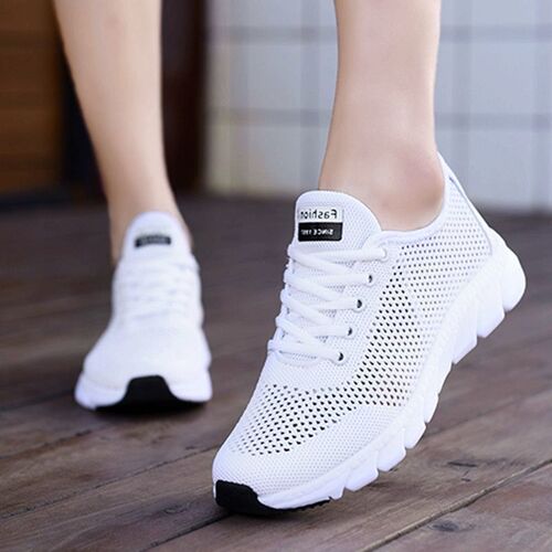 Large size sneakers women's shoes summer hollow-out white shoes ultra-light mesh running shoes ladies' mesh