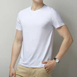 清凉感t恤男夏季清凉半袖纯色T恤透气宽松健身跑步运动短袖T恤衫