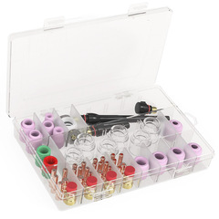 A set of tungsten inert gas welding torch accessories, WP-17/18/26 torch accessories, high-temperature resistant glass tip, 71 pieces