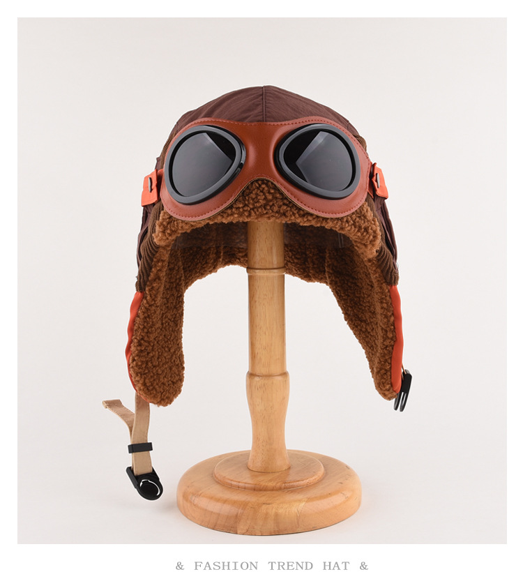 Versión coreana empalmada sombrero Lei Feng para hombres y mujeres, protección auditiva cálida para otoño e invierno, tira de pana para pilotos jóvenes,_voghion.com