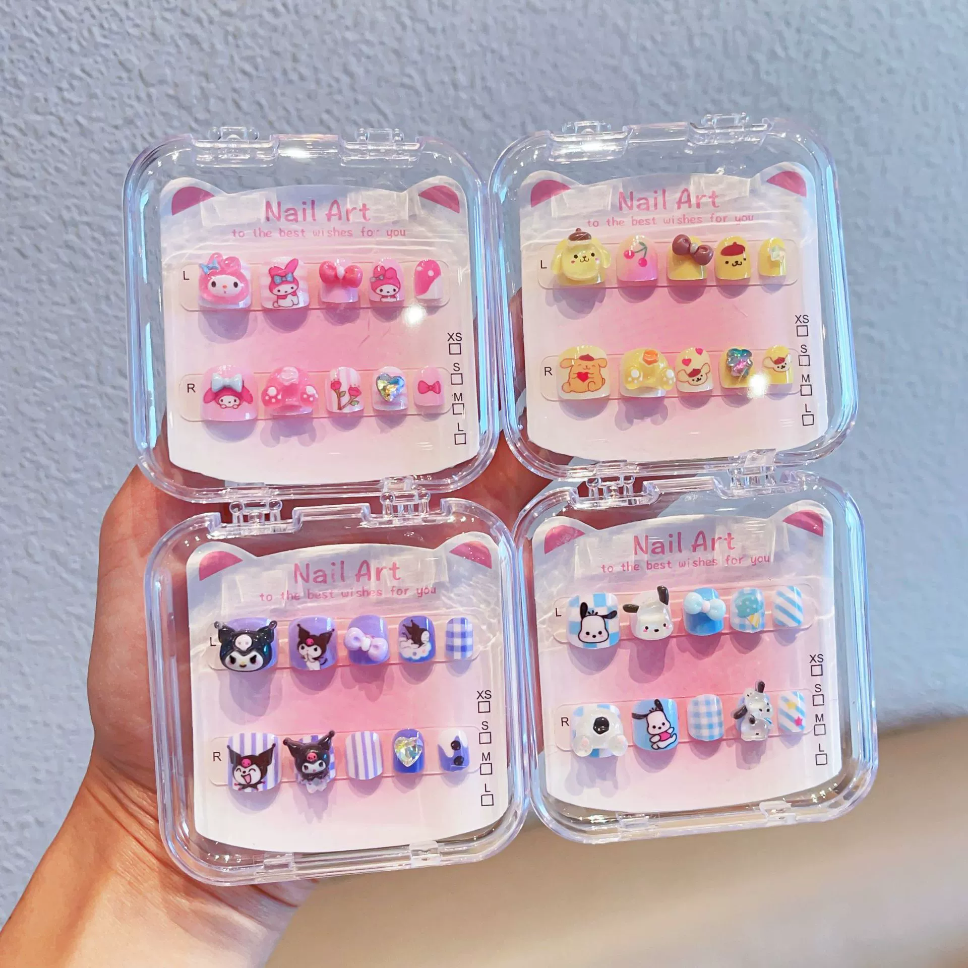 Новая детская носимая доспехи с героями мультфильмов Sanrio, милые девочки, 10 подарков для учащихся начальной школы в штучной упаковке, инкрустированные бриллиантами, нетоксичные