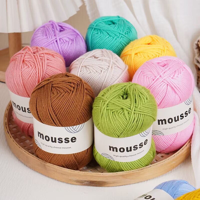 8-Strand Baby Yarn for Hand Knitting with Small Knitting Needles, DIY Milk Pure Cotton Yarn for Hats, Scarves, and Coats, Medium-Thick Yarn 8-Strand Baby Yarn for Hand Knitting with Small Knitting Needles, DIY Milk Pure Cotton Yarn for Hats, Scarves, and Coats, Medium-Thick Yarn