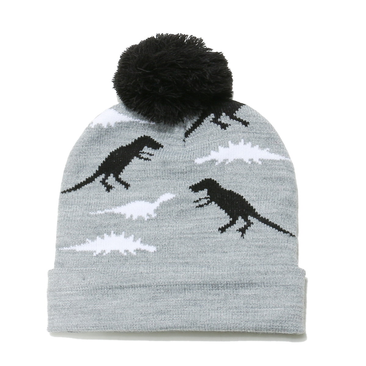 105g Weight Hat Classification Polyacrylonitrile Fiber Fabric Type Wool Cap Hats Type 1 Piece Quantity Outdoor, Daily Occasion Dinosaur Pattern Autumn&Winter Season Children Unisex Gender Pom Poms, Jacquard Design Cartoon Style, Cute Style Children Unisex Cartoon Style Cute Dinosaur Pom Poms Jacquard Wool Cap 7