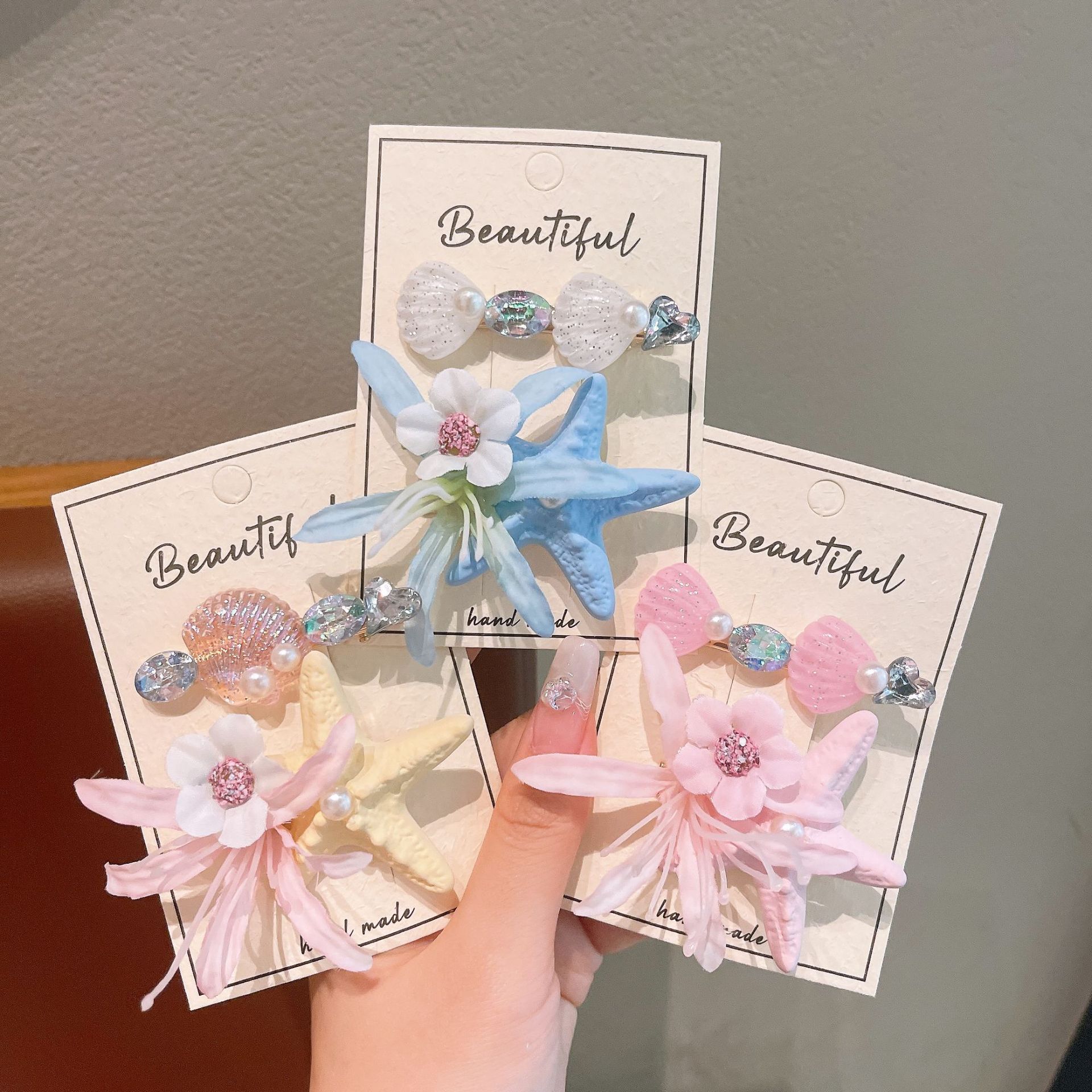Niños super inmortales estrellas de mar flores clip de cabello para niñas clip de cabello para niñas frises clip de cabello para bebés clip de cabello tocado