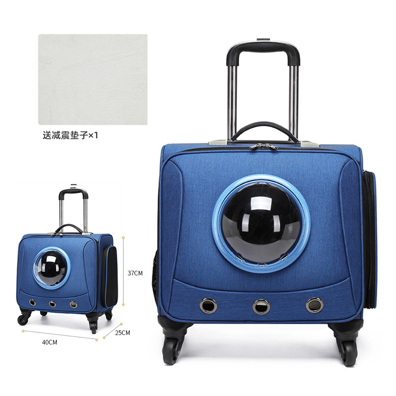 (2개) 휴대용 대형 고양이 가방 고양이 개 공간 캡슐 트롤리 수하물 고양이 배낭을위한 애완 동물 트롤리 케이스