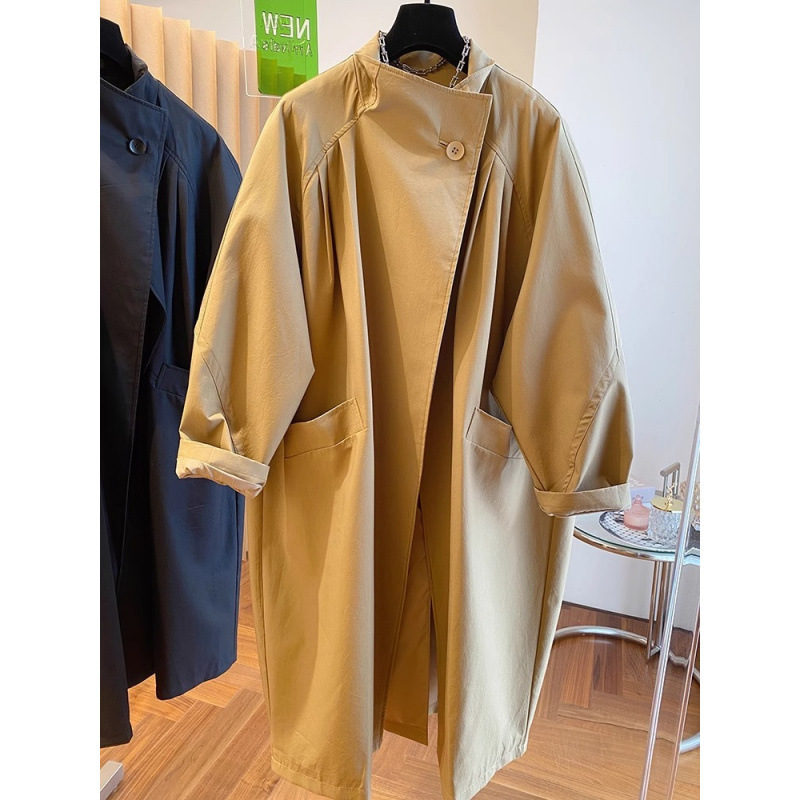 Spring Large Size Women's Clothing Casual Loose Medium And Long Small Trench Coat_ecoleips.com