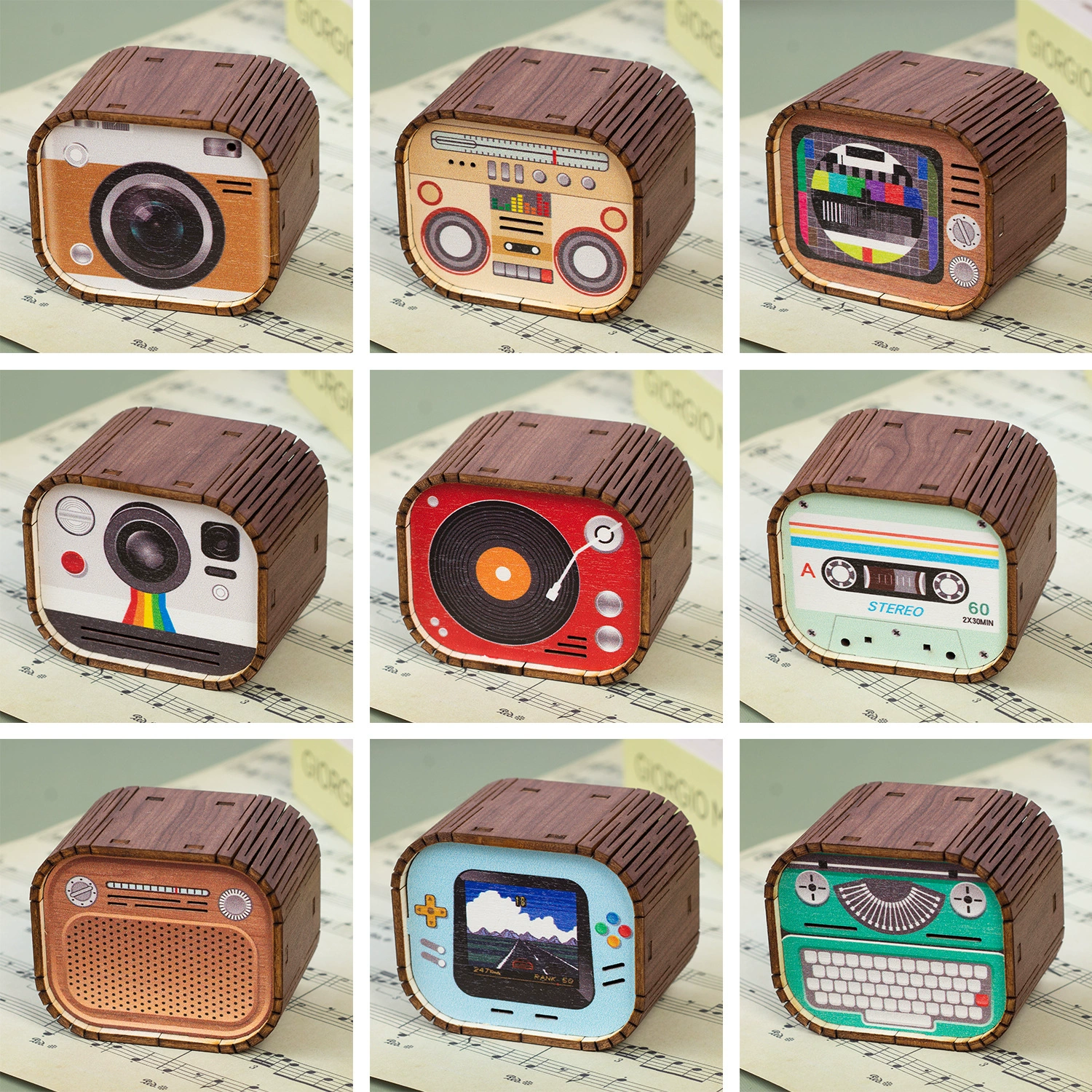 Ретро Камера Камера Камера Деревянный Sky City Музыкальная шкатулка Гарри Поттер Счастливого Рождества