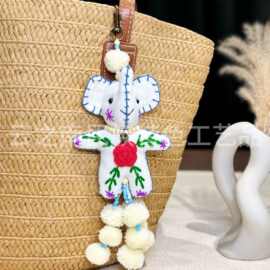 东南亚泰国手工刺绣布艺大象纪念品特色民族风包挂挂件流苏礼物