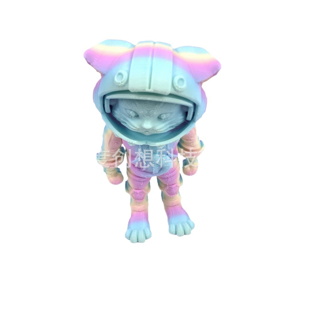 Juguetes de impresión 3D transfronterizos Gatos astronautas bonitos juguetes de moda articulaciones móviles adornos de dibujos animados