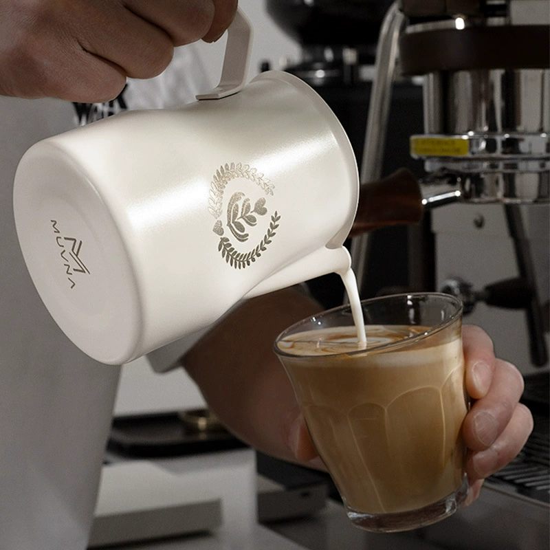 MUVNA Coffee Coffee Cup 304 из нержавеющей стали молочный цилиндр с заостренным ртом чашка молока чашка 350/450ml