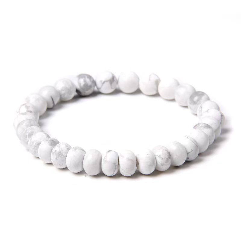 TEMU transfronterizo europeo y americano venta caliente pulseras de piedra de 8mm labslázuli blanco amatista pulsera con cuentas spot al por mayor