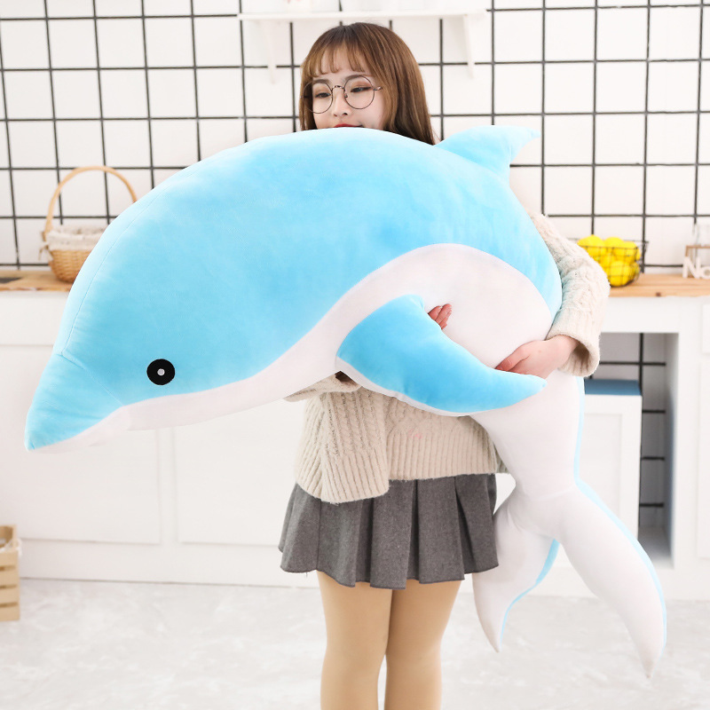 Dolphin Pillow Doll Bed Sleeping Girl Doll Birthday Gift Ocean World Plush Toy Large Doll
