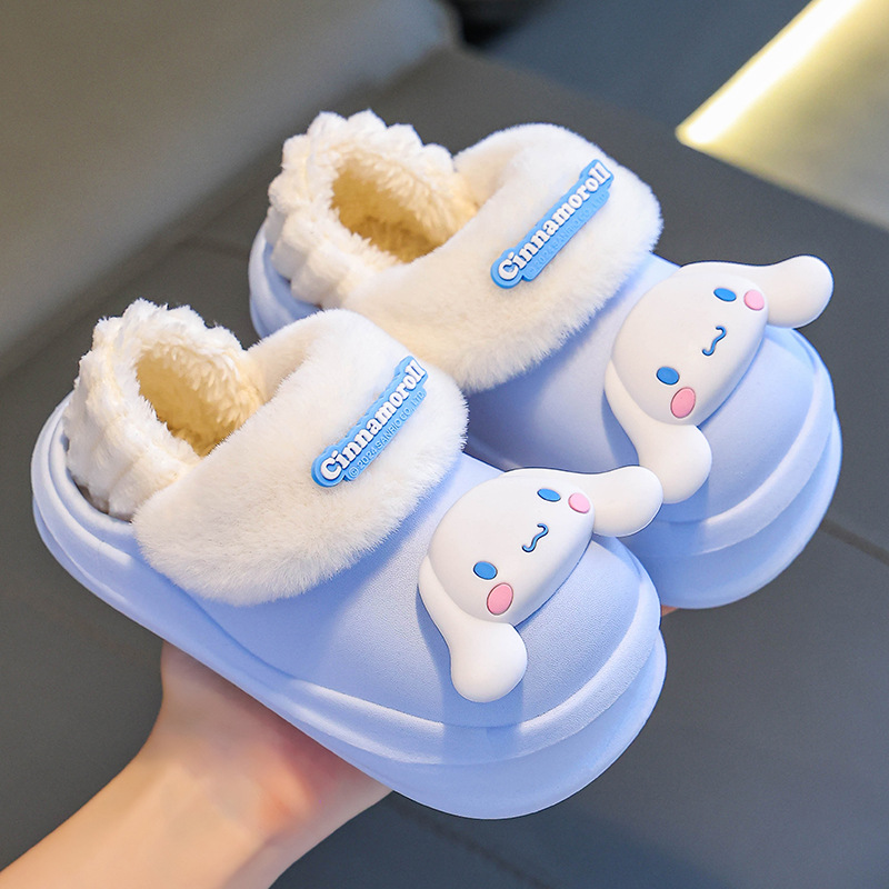 Sanliogou invierno bolsas de niños zapatos de algodón de talón cálido y terciopelo para niños y niñas impermeables y antideslizantes zapatos para el hogar de bebés Kulomi