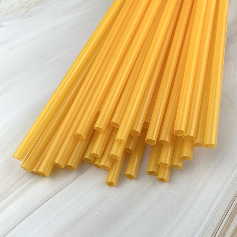 En stock suministro desechable de plástico color paja kindergarten los niños hecho a mano DIY tubo colorido tubo recto 100 unidades