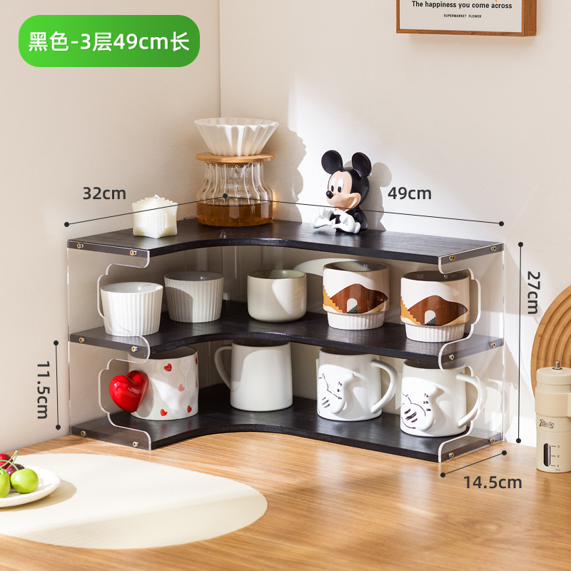 カップ収納棚テーブルコーナーカップ棚ティーセットカップ整理棚コーヒーコーナーキャビネットカップ棚|undefined