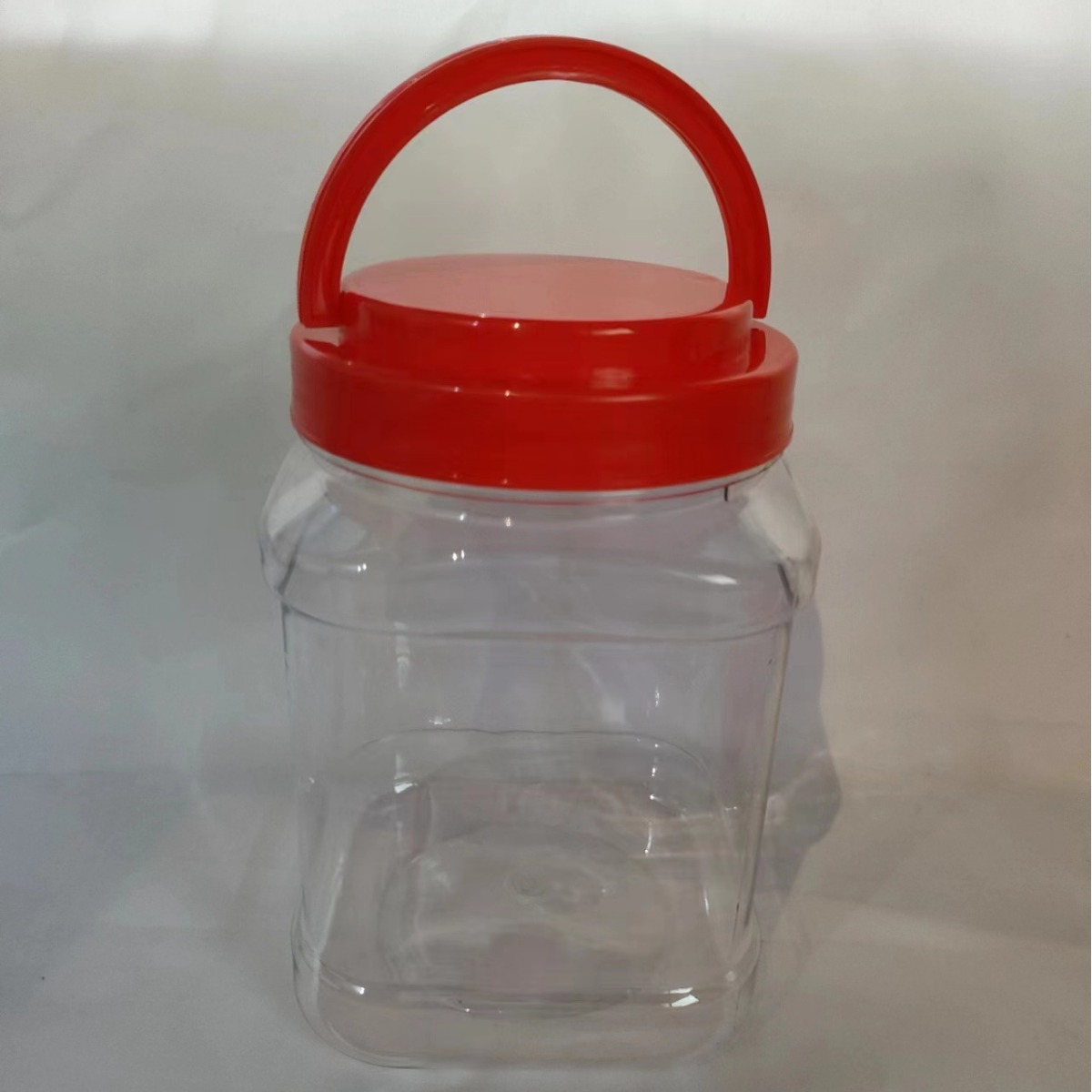 大口径手提盖红糖罐PET透明塑料包装罐 颗粒玩具收纳桶手提红糖瓶