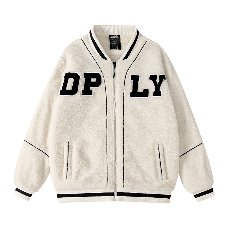 Men's Clothing Polar fleece jacket men's winter lamb wool trendy brand winter clothing lamb wool winter cool cotton coat_voghion.com