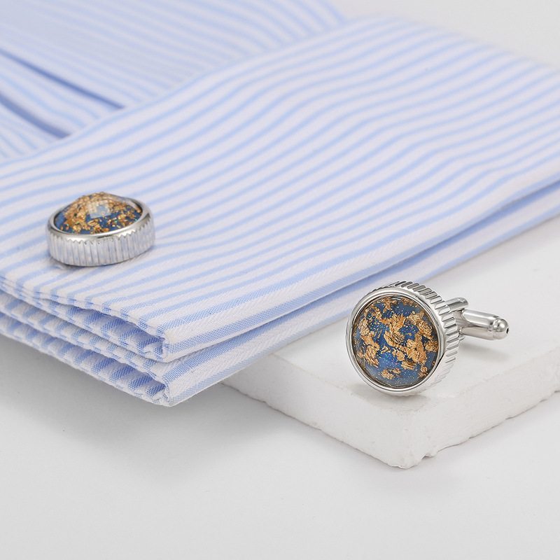 Colorful Cufflinks, French-Style Shirt Blue Cuffs, Cross-Border Dress Cuff Pins, Wedding Accessories Cufflink 606