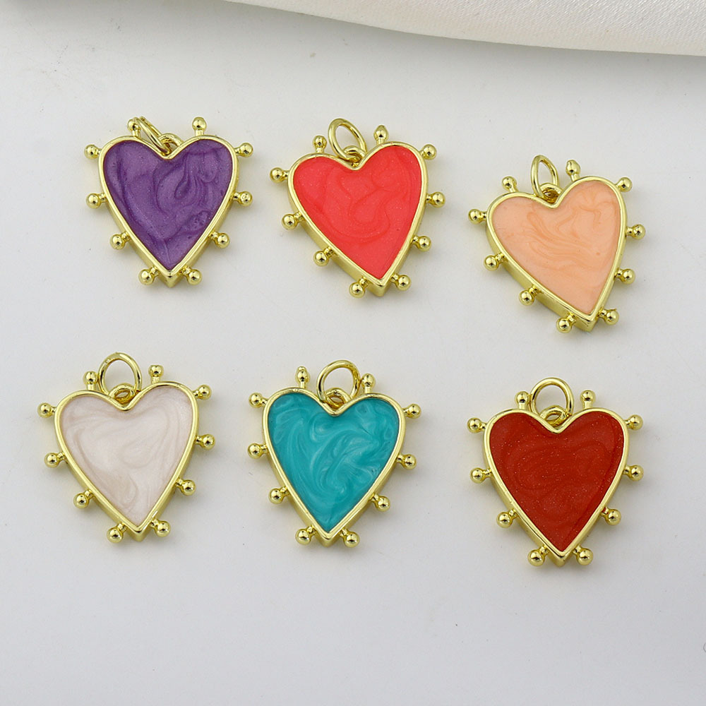 3g Weight 1 Piece 18 * 20mm Copper Heart Shape Pendant