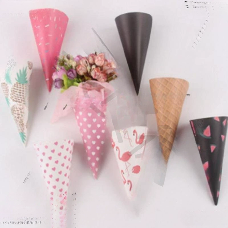 Конусная бумага, бумага для букетов из мороженого, мини-цветы и упаковочная бумага для сухоцветов, рулонная упаковочная бумага для флористов