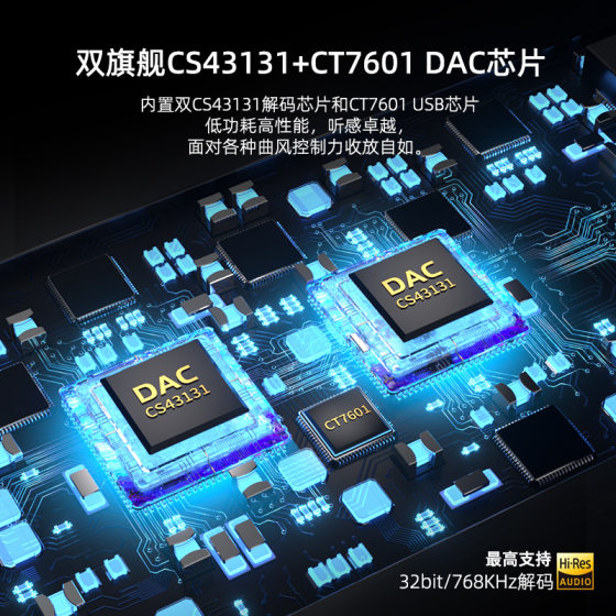 Small tail decoding ear 4.4 balance 3.5 jack TYPEC dual cs43131 chip HIFI decoding all-in-one machine
