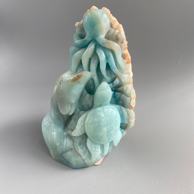 天然亚马逊多种动物手工雕刻件桌面摆件手工雕刻件装饰 图 5