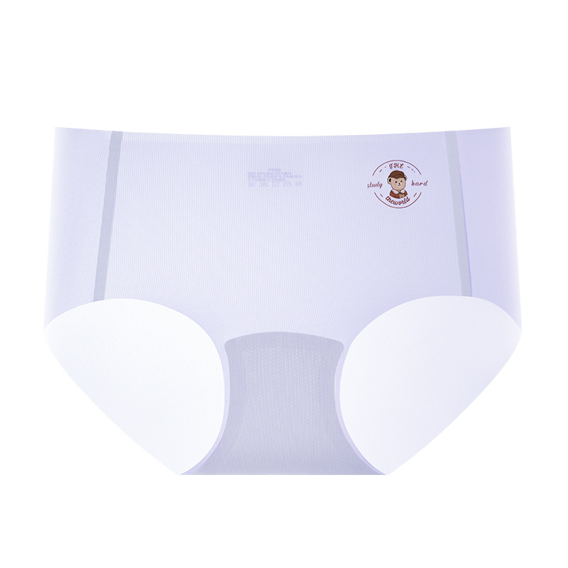Bear sin costuras bragas delgadas de secado rápido mujeres verano seda de hielo niña cintura media grado 10A entrepierna antibacteriana calzoncillos de mujer