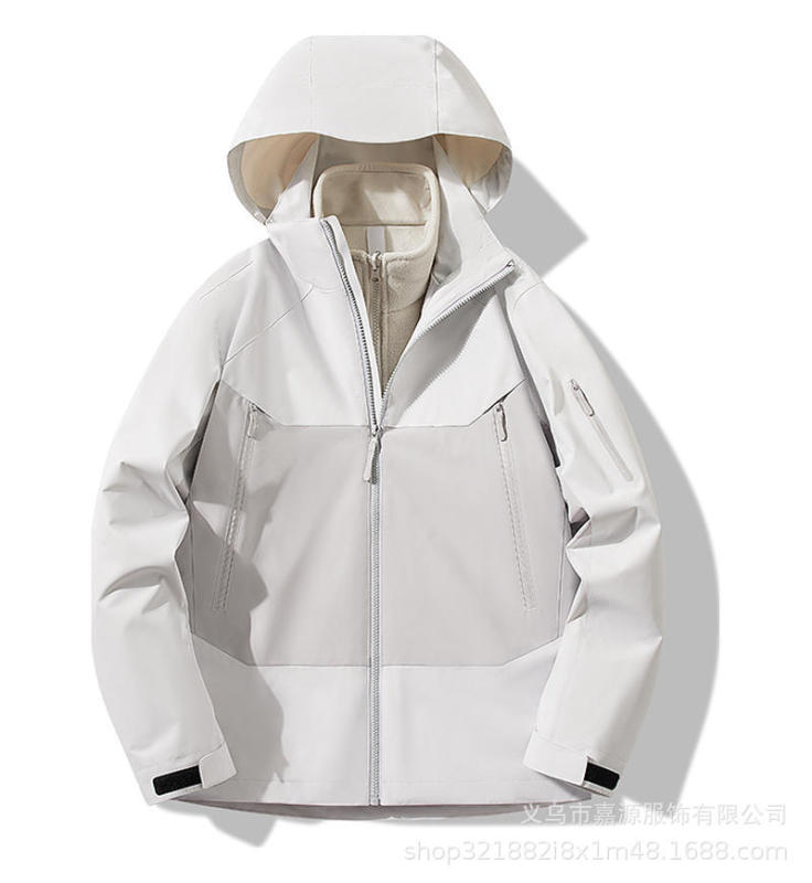 秋冬加绒三合一冲锋衣定制印logo企业工作服外套防水透气户外工服|undefined