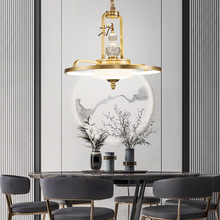 餐厅客厅中国风禅意餐吊灯家用装饰铜吊灯新中式创意造型全铜吊灯