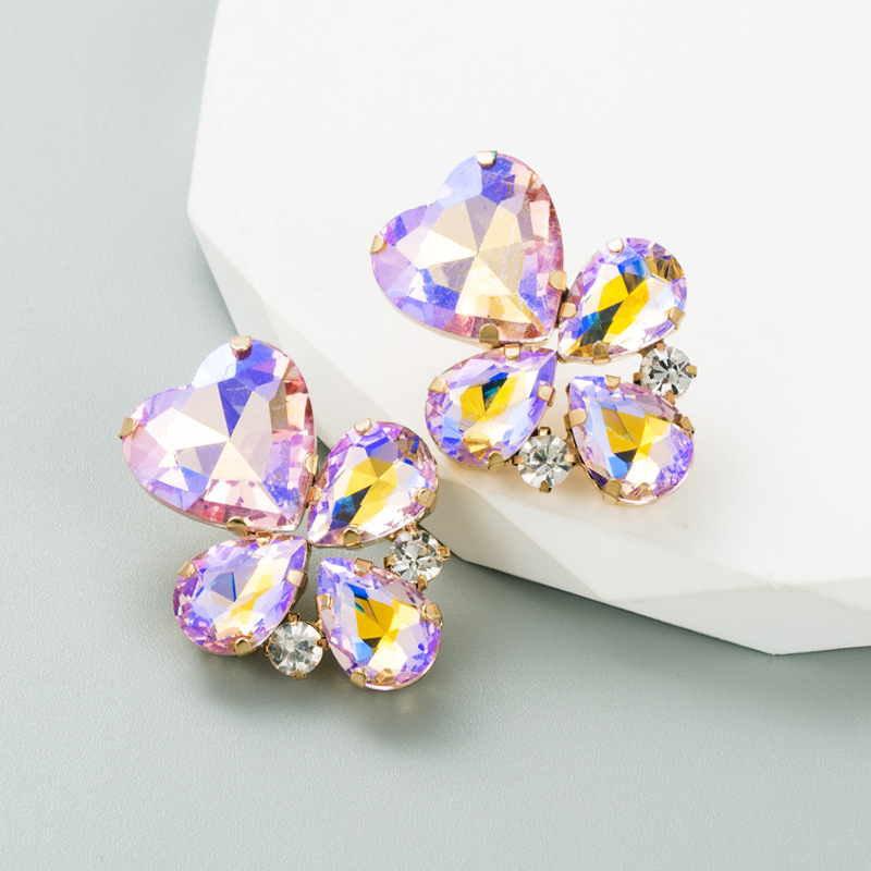 Earrings Classification Ins Style Geometric Alloy Gold Plated Rhinestones Women's Earrings 1 Pair