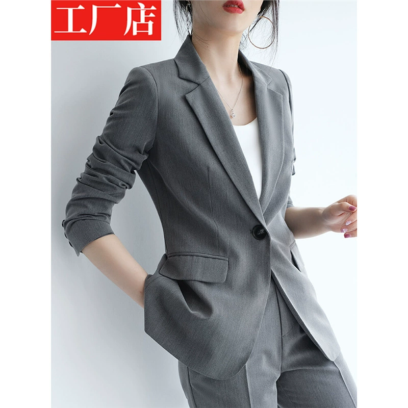 Бесплатная доставка серый костюм костюм женский осень зима 2024 новый высокий класс профессиональный темперамент комбинезон женский костюм