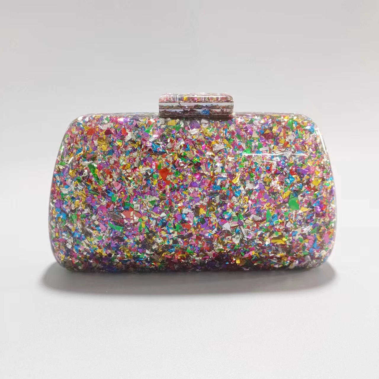 Elegante pochette da sera in acrilico – Borsa a tracolla versatile con catena staccabile per matrimoni e feste (albicocca)_voghion.com