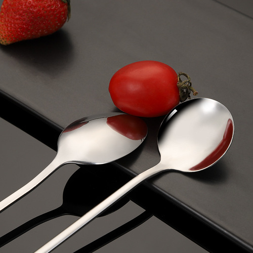 Korean-style stainless steel spoon, serving spoon, stirrer, coffee household dessert student children meal spoon soup spoon seasoning salt spoon