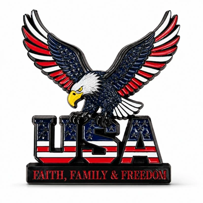 In Stock Usa Faith Body sticker - black-and-red-usa-eagle