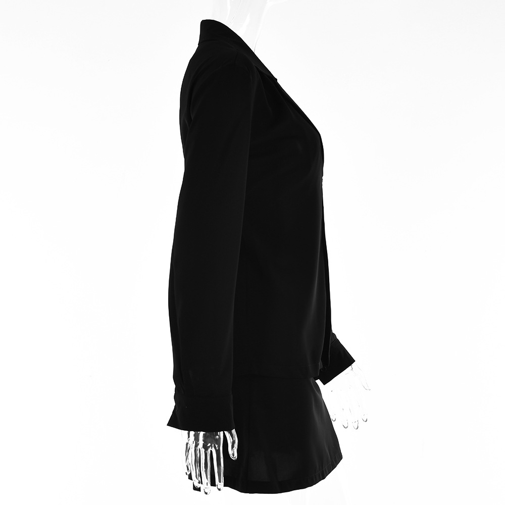 Nuovo abito estivo in tinta unita da donna sexy OL maturo hot girl cardigan con bottoni e gonna a vita alta_voghion.com