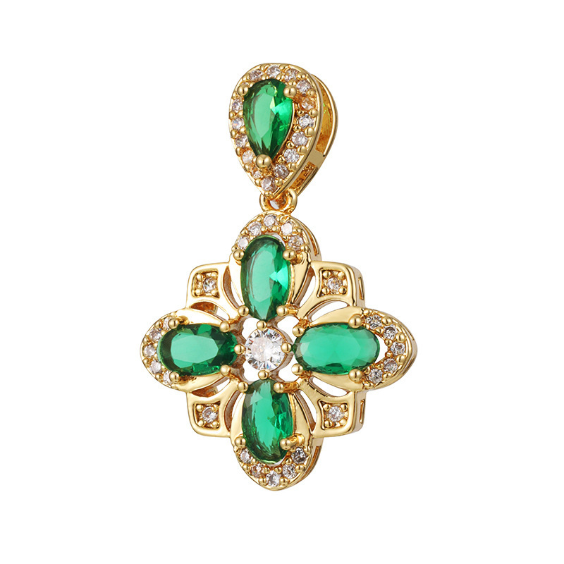 Joyas transfronterizas colgante de rubí esmeralda ligero de lujo accesorios de acero de titanio collar no decolor cadena clavícula