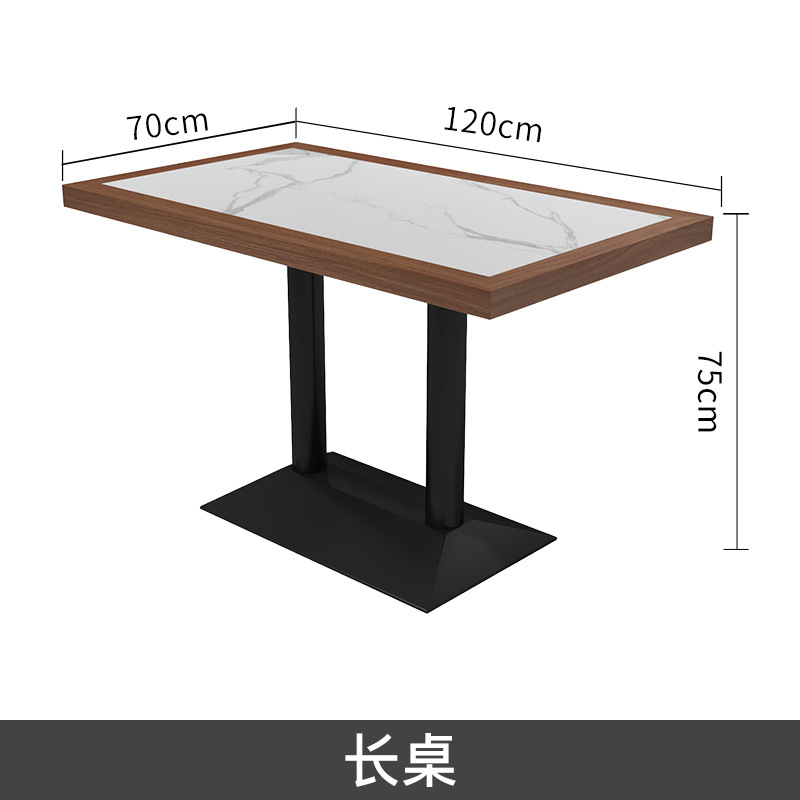 Nuevo restaurante de estilo chino occidental sofá de asiento de ficha contra la pared estilo nacional de estilo Hunan restaurante de cocina de madera maciza cubierta tabla de roca mesa de comedor combinación de silla