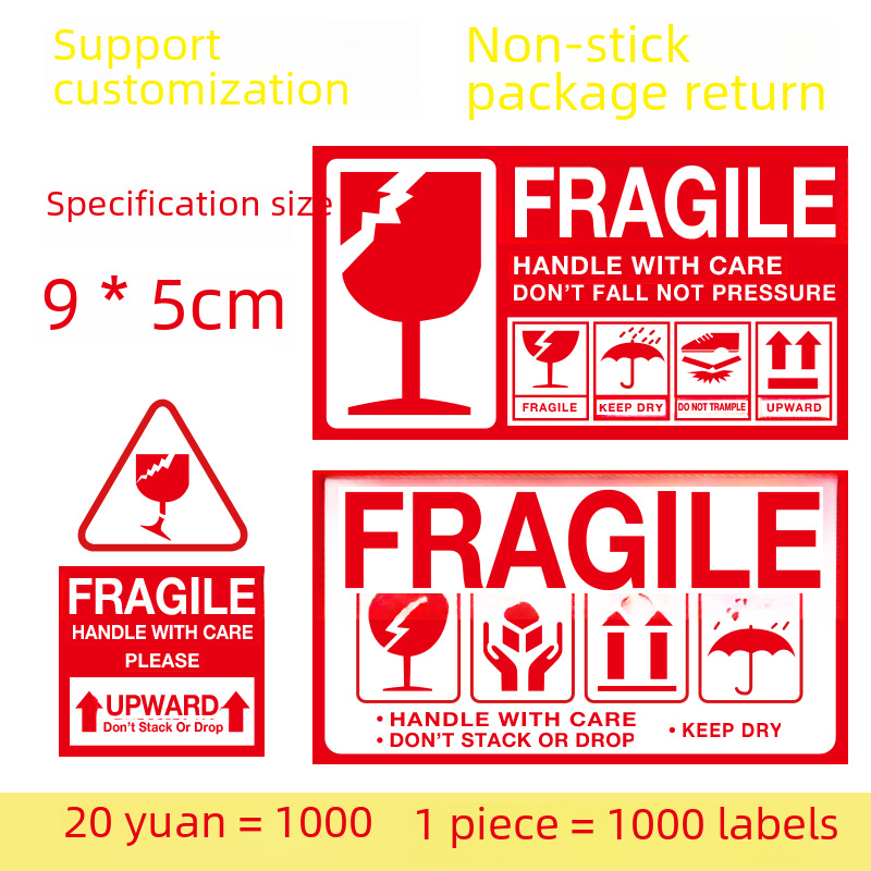 Spot English Fragile Label Sticker Fragile Label Sticker Foreign Trade ...