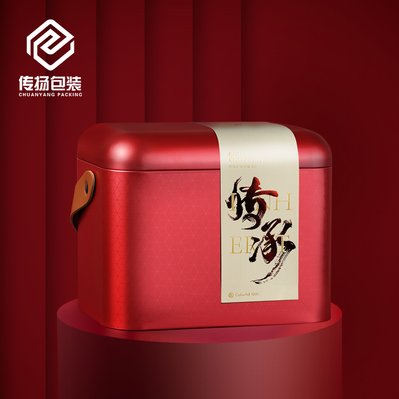 High-end spring tea packaging gift box, large size, one pound tea canister, loose tea, metal iron can, bucket tea