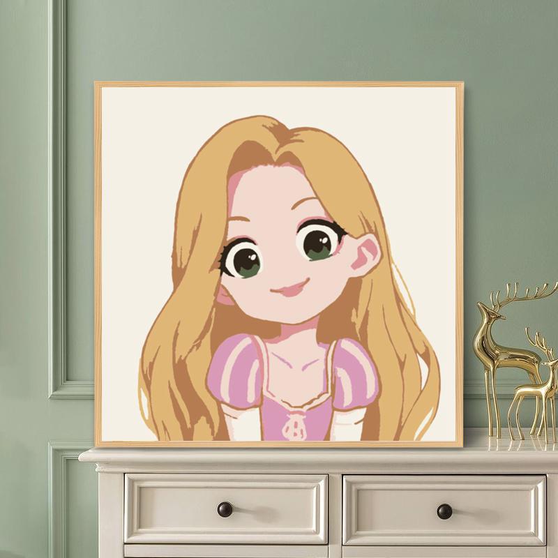 数字油画diy填充油彩画公主系列欧美风一件代发亚马逊批发速卖通