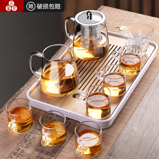 Teapot Tea Glass Tea Set 2024 New Teapot Household Kung Fu Tea Set Filter Stainless Steel Tea Cup