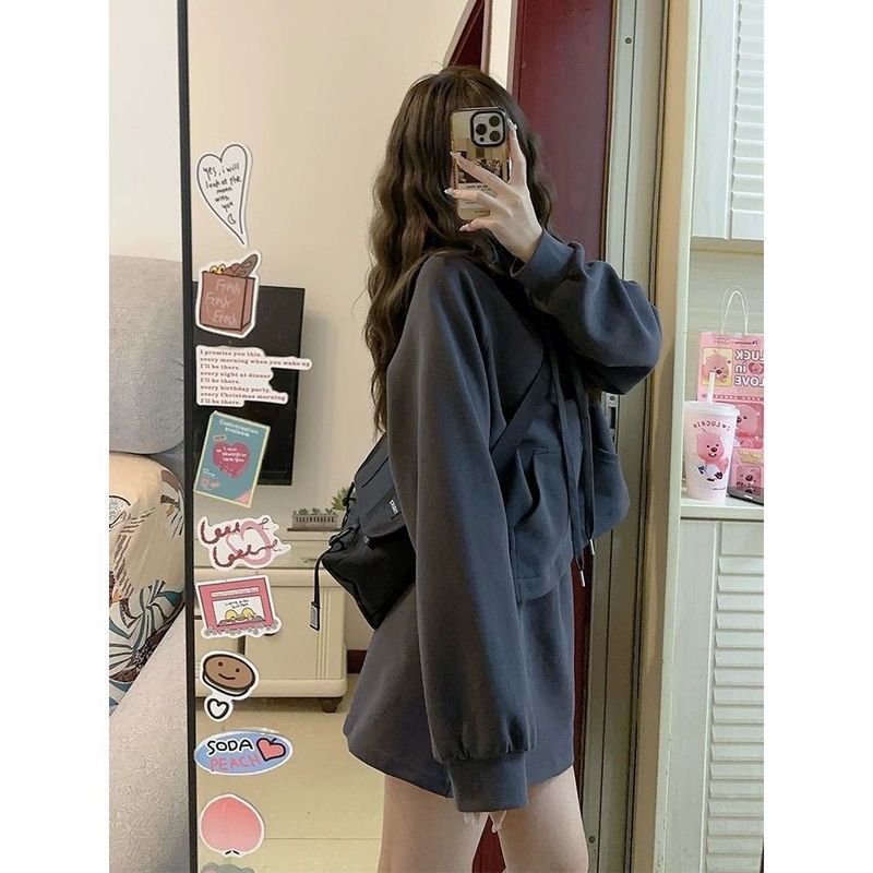 网红爆款显瘦时尚套装女2025长袖上衣+半裙两件套装减龄洋气穿搭|undefined