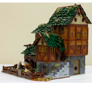 Moc-82026 Medieval Barn 3-Story Medieval Village Building 4121 Particle Count