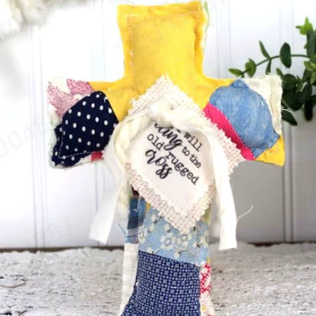 Кросс-борт новое изделие PRAYER QUILT с крестом внутри, вручную шиты цветной стежок